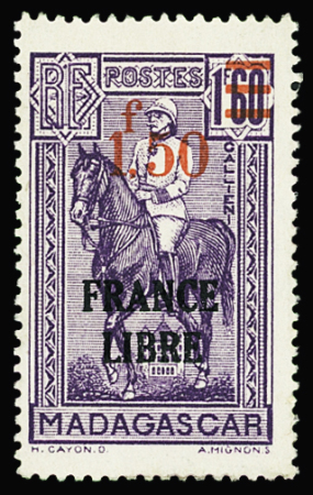 N°261b 1f 50 sur 1f 60 violet, variété surcharge "1
