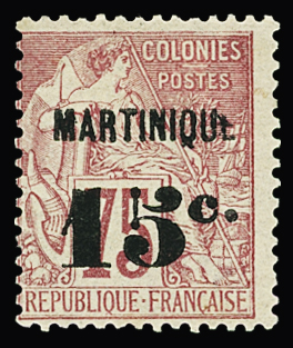 N°18A 15c. sur 25c. rose, neuf *, TB, RR (tirage 100