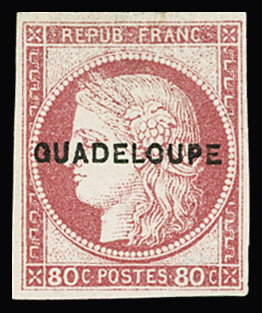 N°13 80c. rose, nsg, R (tirage 850 ex.). Signé Scheller