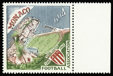 N°623A 4c. stade Louis II sans foulage, neuf **, BdF,