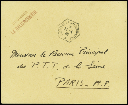 Lettre en franchise avec CAD hex "Croiseur  La Gal