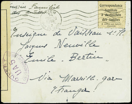 Lettre en franchise de Riom Puy de Dome (14 avril 