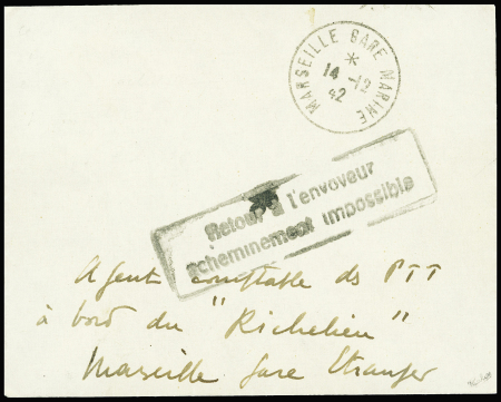 Lettre en franchise avec CAD rond "Marseille gare 