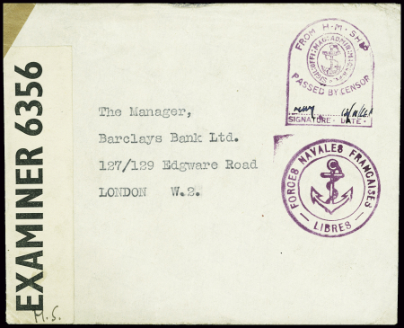 Lettre en franchise censurée pour Londres avec cac