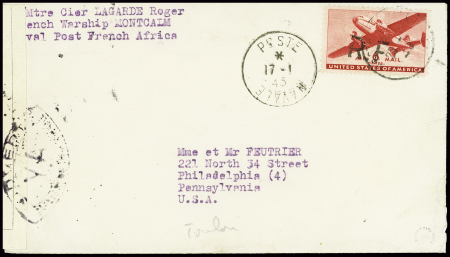 USA PA n°26 avec surcharge de Toulon obl CAD "Post