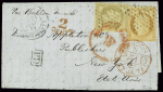 N°30 + 38 obl étoile 15 + CAD "Paris R. Bonaparte"