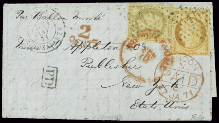 N°30 + 38 obl étoile 15 + CAD "Paris R. Bonaparte"