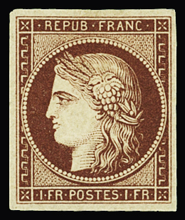 N°6 1f carmin, nuance velours, belles marges régul