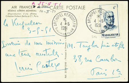 Madagascar n°314 obl CAD "Archipel Kerguelen Madag