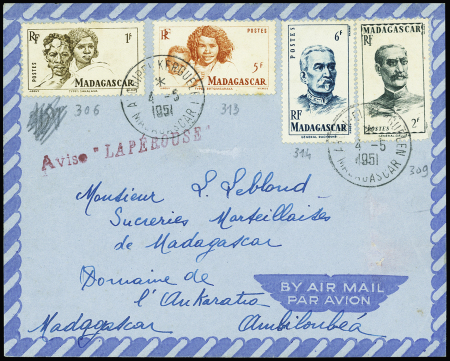 Madagascar n°306 + 309 + 313 + 314 obl CAD "Archip