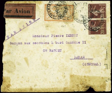 N°139 en paire + 145 sur lettre pour Dakar avec au