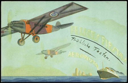 Carte postale de Nouvel An "Felices fiestas aeropo