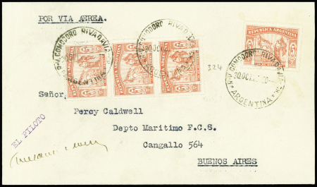 Argentine n°324, 4 pièces, obl Comodoro Rivadavia 