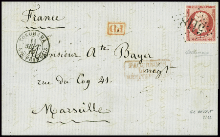 N°24 80c rose, obl GC refait 5118 + CAD "Yokohama 