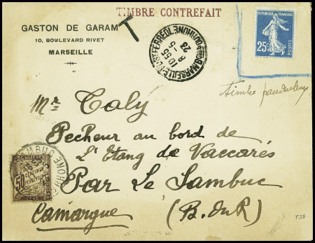 N°140 non obl sur lettre avec CAD de Marseille St 