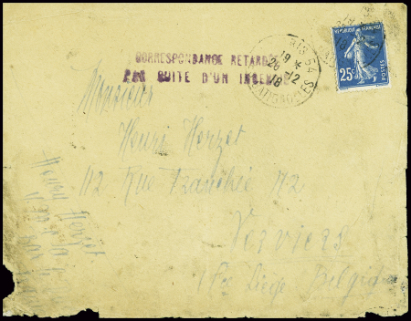 N°140 obl Paris 54 (20.12.18) sur lettre pour Verv