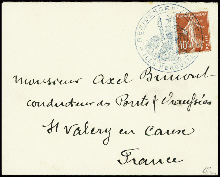 N°138 obl cachet bleu avec déesse assise "Résidenc