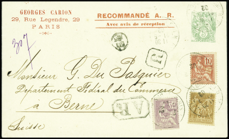 N°80 +  116 +   115 obl Paris (1902) sur env recom