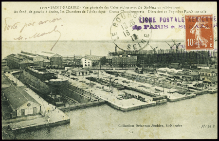 N°138 obl griffe violette "Liaison postale aérienn