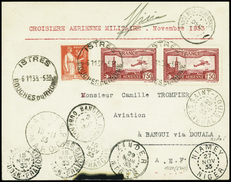 N°283 + PA5, 2 pièces, obl horoplan "Istres Bouche