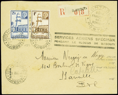 Côte des Somalis n°191 + 192, noin émis dans la co