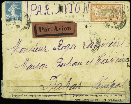 N°140 + 145 obl Bordeaux (23.7.25) sur lettre par 