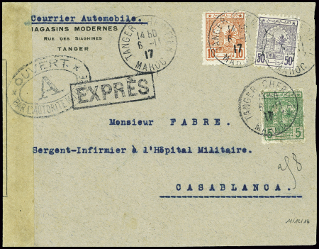 Maroc Postes chérifiennes n°11 + 12 + 14 CAD "Tang