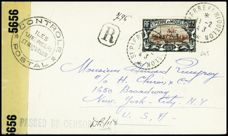 N°245 5FR FNFL sur lettre recommandée censurée pou