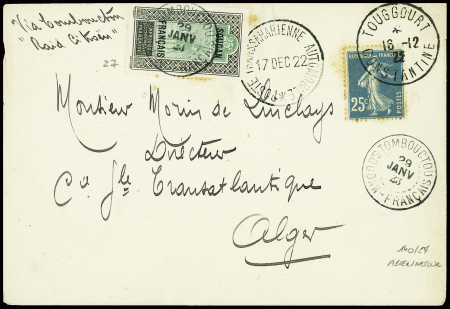 N°27 obl CAD "Tombouctou Soudan Français" (29 janv