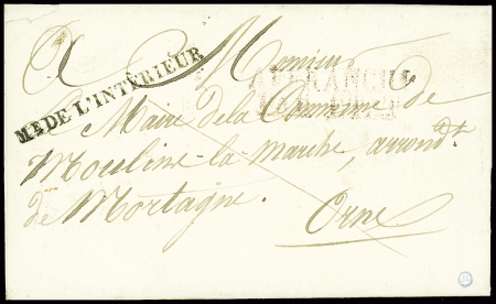 Lettre avec au verso MP "DEB 59 Mortagne" (1831 - 