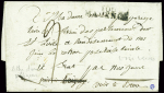 Lettre avec au verso MP "DEB 27 Noigent le Rotrou"