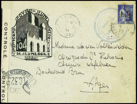 FM n°9 obl Cavallo Constantine (1942) sur lettre a