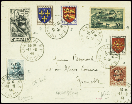 Libération Chambéry n°1 à 5 + 12 + 14 obl Chambéry