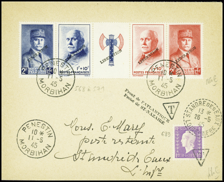 N°568 à 571, bande Pétain avec francisque avec pet