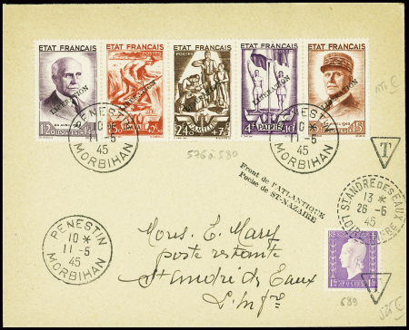 N°576 à 580, bande Travail - Famille - Patrie avec