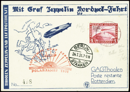 Allemagne PA n°40, 1rm Polarfahrt 1931 obl CAD "Lu