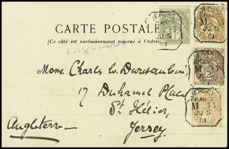 N°107 à 110, type Blanc, obl CAD rect tombstone "J