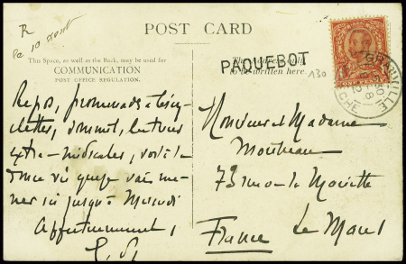 GB n°130 obl CAD "Granville Manche" (1912) + griff