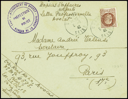 N°517 obl Drancy Seine (6.6.49) sur lettre d'un av