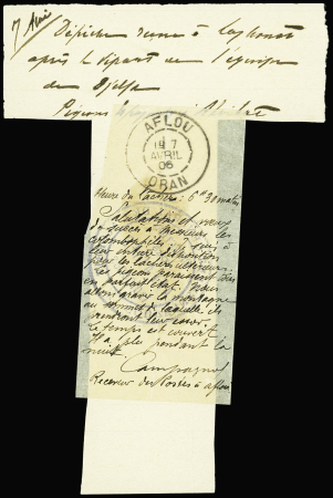 Pigeongramme militaire avec CAD "Aflou Oran" (7 av