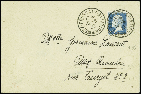 N°176, 50c Pasteur obl très rare CAD "Metz-Frescat