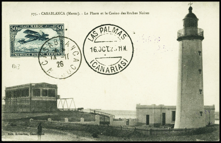 Maroc PA n°3 obl CAD "Casablanca Maroc" (14.10.26)