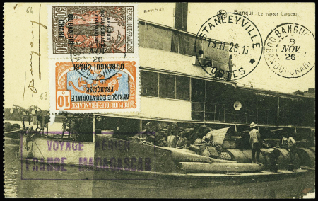 Oubangui Chari n°63 + 64 obl Bangui (8 nov 26) sur