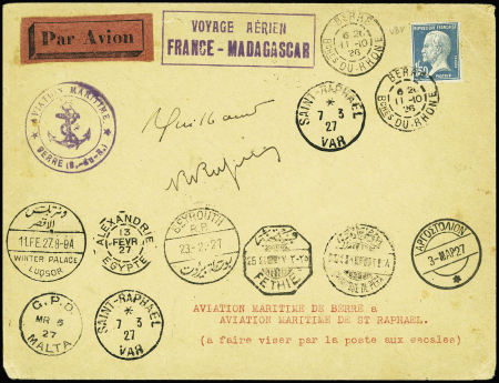 Grande lettre avec trajet complet voyage France - 