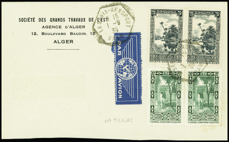 Algérie n°107 + 114 en paires obl CAD hex "La Seni