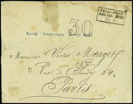 Lettre non AFF avec CAD rect "Feld-Post relais n°9