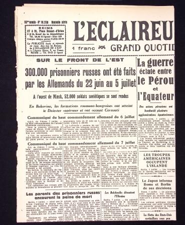 3 journaux : L'éclaireur de l'Est (8 juillet 1941)