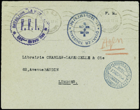 Lot et Garonne : Lettre en franchise avec obl mec 