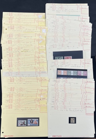 1877-1982, Ensemble en 124 lots de timbres sur cartes