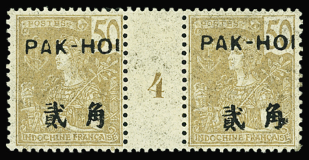 MILLESIME N°28 50c. bistre sur paille en paire millésime